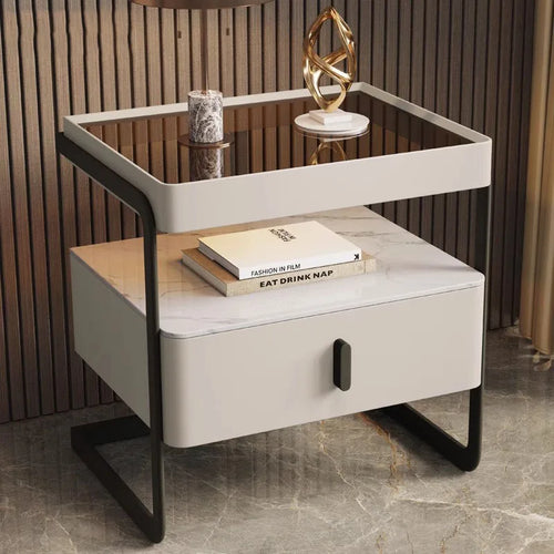Vintage Premium Bedside Table Bedroom Mobile Cabinets Wood Nightstand Filing Cabinets Corner Cheap Mesa De Noche Hotel Furniture