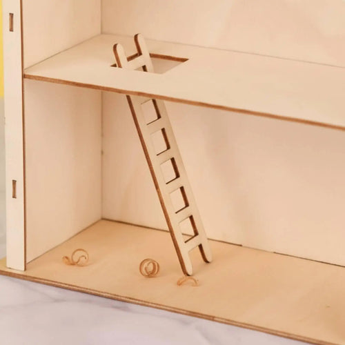 Wooden Children Assembly House Paintable DIY Small Cabin Decor Miniature Dollhouse Furniture for Kids