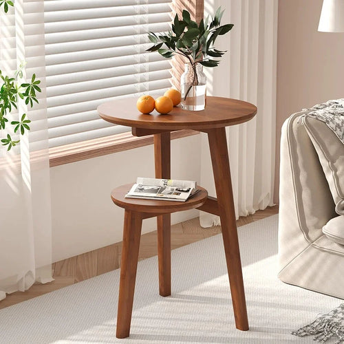 Modern Bedside Cabinets Coffee Table Solid Wood Side Table Movable Living Room Small Coffee Table Home Furniture New