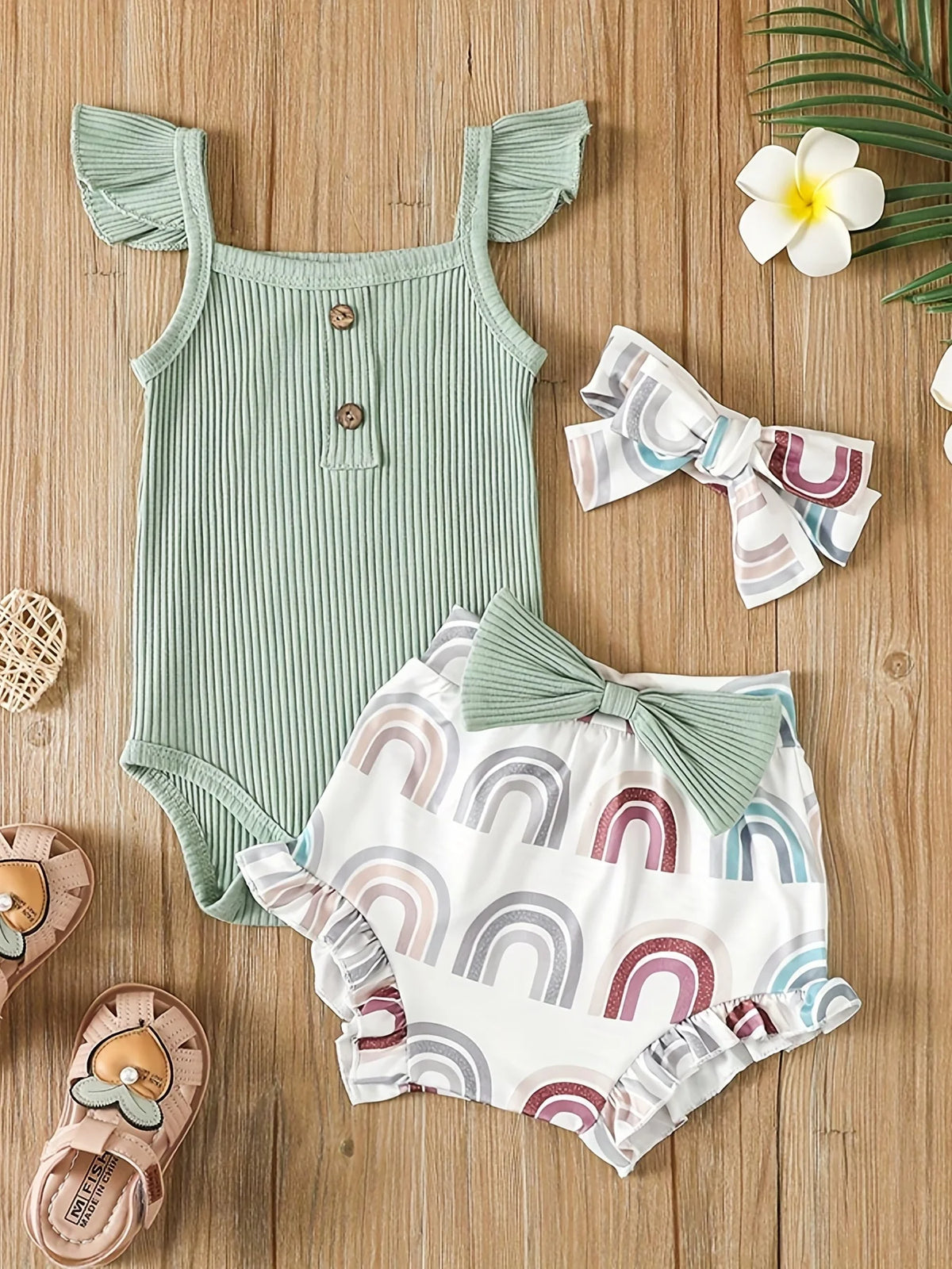 3-Piece Summer Baby Girl Outfit Set