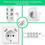 Child Safety EU Type F Socket Cover - Embedded Baby Proof Plug Protector for European Outlets, Non-Rotatable Dust Oil Resistant