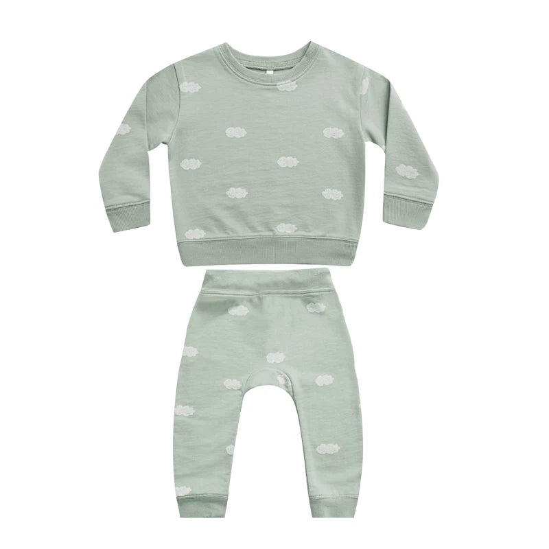 2-Piece Cartoon Cotton Baby Hoodie Set