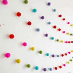 Felt Ball String Ornament Girls Room Decor Hair Ball Hanging Pendant For Nursery Decor Garland Pom Nordic Style Kids Decoration
