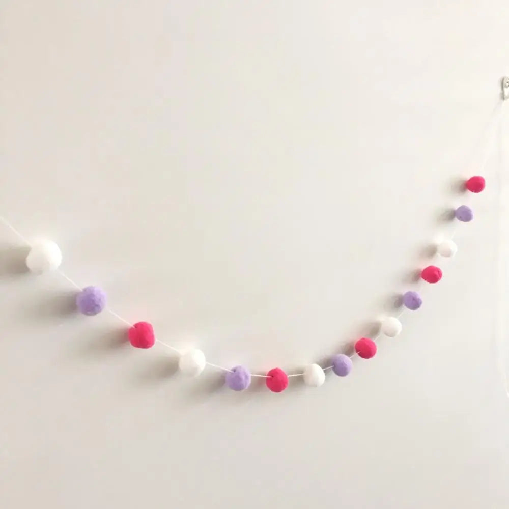 Felt Ball String Ornament Girls Room Decor Hair Ball Hanging Pendant For Nursery Decor Garland Pom Nordic Style Kids Decoration