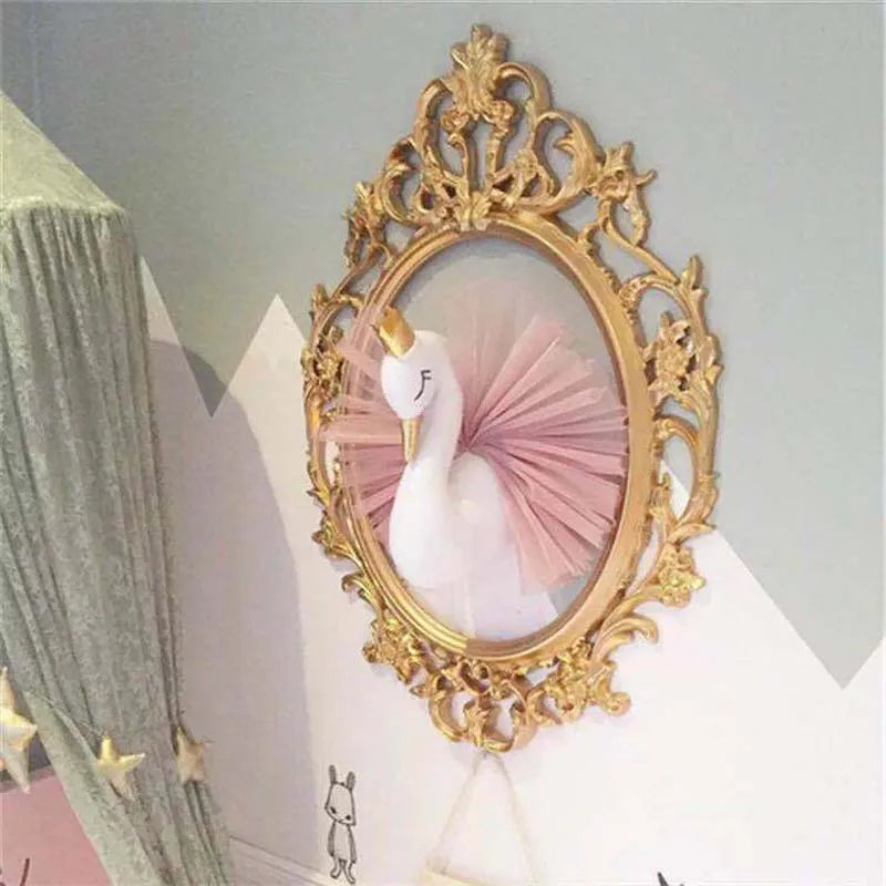 Kids Room Decoration 3D Animal Heads Swan Wall Hanging Decor For Children Room Nursery Room Decoration Soft Install Game House