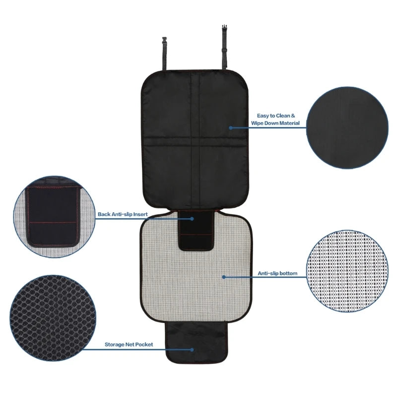 Universal Child Safety Seat Anti-Slip Anti-Scratch Mat Pads Waterproof Car Seat Protective Cover for-Baby Kid Protection