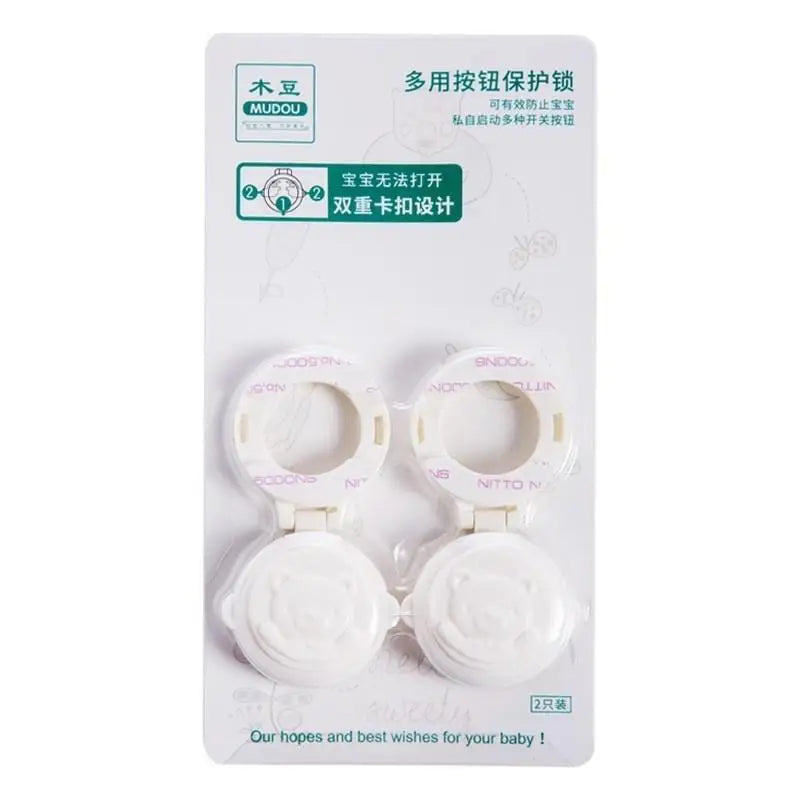 Child Safety Button Lock Cute Bear Shape Self Adhesive Kids Proof Locks for Washing Machines Ovens Fridge Kitchen Baby Proofing