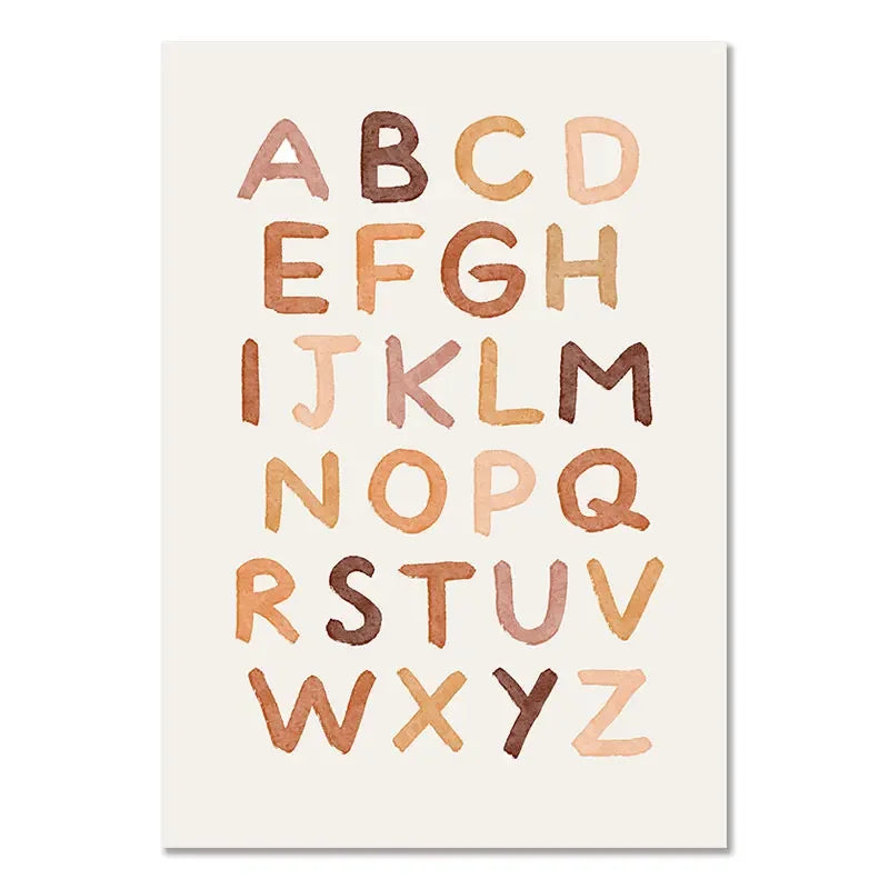 Nursery Wall Posters Sun Rainbow Canvas Painting Alphabet Print Number Poster Nordic Wall Art Pictures for Kids Room Decorati
