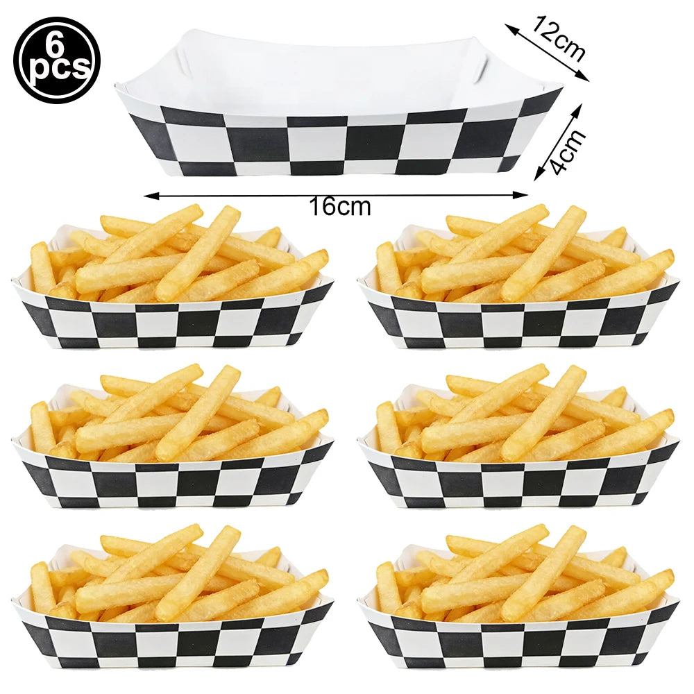 Racing Car Theme Disposable Tablecloth Red Black White Checkered Pattern Boys Kids Birthday Party Decoration Supplies Gifts ﻿
