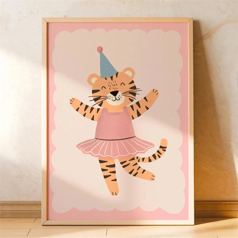 Animal-themed Baby Room Posters: Stylish and Playful Animal Prints Whimsical Canvas Wall Art Suitable for Modern Baby Room De