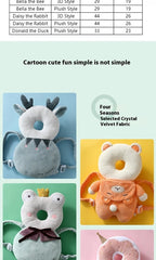 AIBEDILA Baby Head Protector Safety Pad Cushion Cartoon Anti Fall Back Pillow Headrest Newborn Infant Toddler Baby Protection