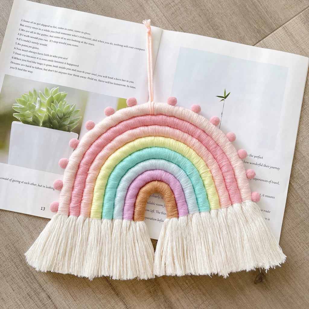 Ins Style Nordic Style Rainbow Home Children's Room Decoration Pendant Woven Rainbow Hanging Wall Hanging Pendant