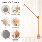 Baby Rattle Toy 0-12 Months Toys Wooden Mobile Bed Bell Floor Stand Bracket Newborn Bed Bell Hanging Holder Bracket Infant Crib
