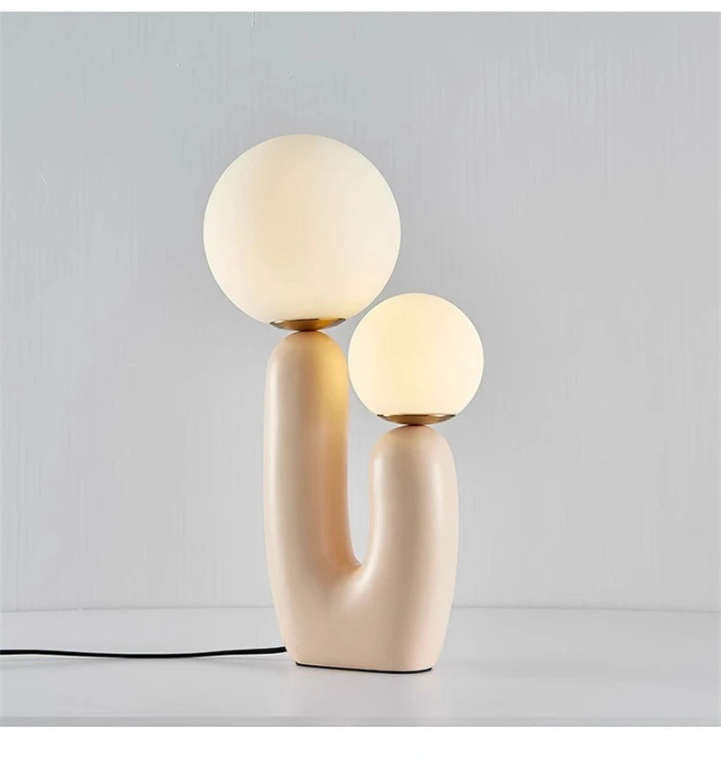 Nordic Children's Room Bedroom Bedside Lamp Creative Art Table Lamp Decoration Model Room Living Room Double Head Table Lamp