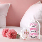 Inspirational Pink Room Decor, Pink Bow Dorm Room Decor for Women, Pray Over It Bible Verse Wall Art Christian Gifts for Women