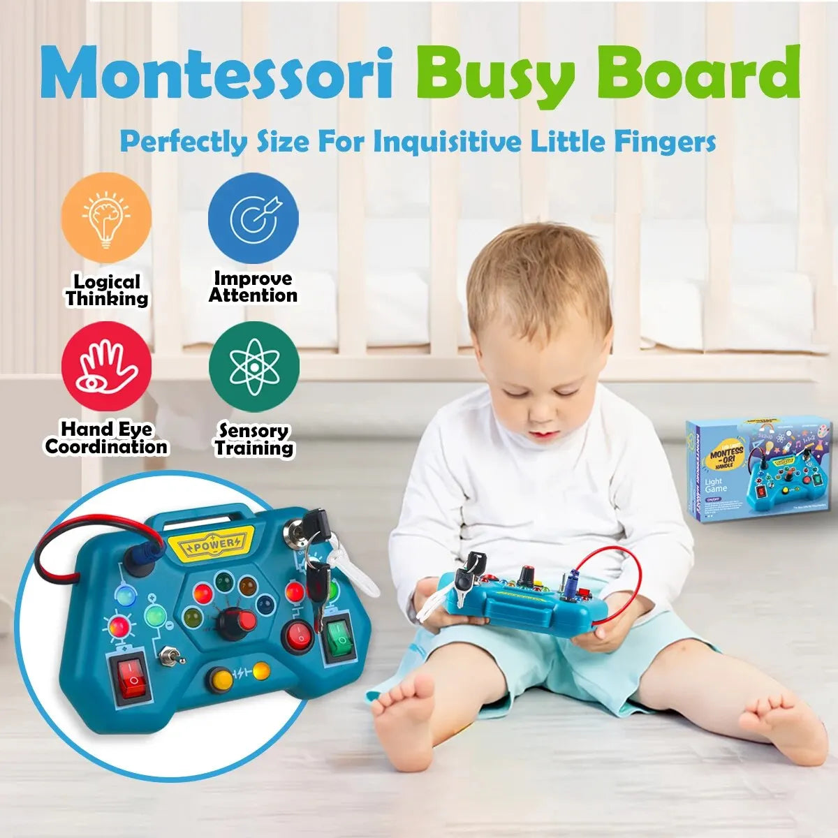 Montessori Busy Board for Toddlers