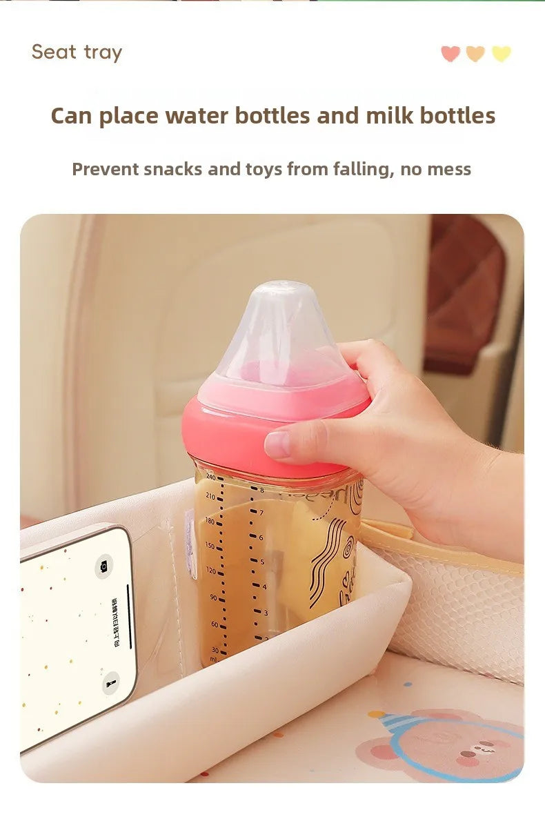 Baby Car Waterproof Storage Dining Table, Cartoon Kids Car Safety Seat Tray, Universal Small Table Board for Strollers
