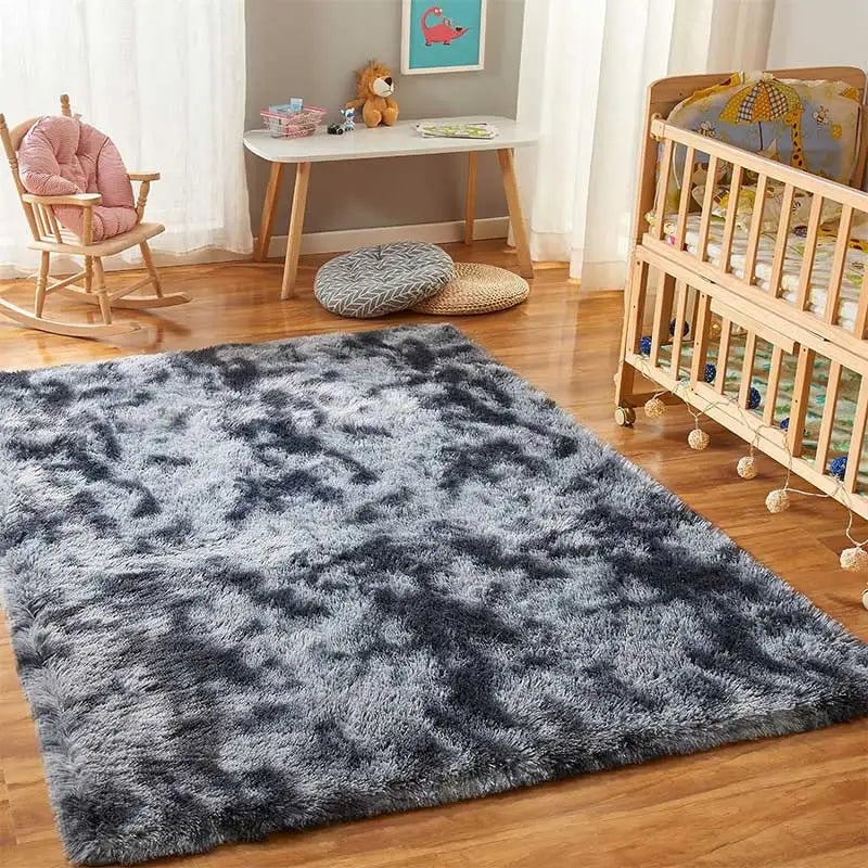Furry Carpet Living Room Mat Modern Bedroom Nordic Style Decoration Carpet Large Size Black Gray White Non Slip Children's Rugs