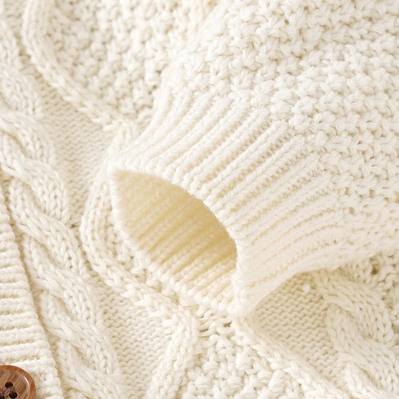 Cotton Knit Baby Sweater & Pants Set