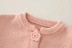 Baby Girls Clothing Sets Spring Autumn Children Casual Clothes Outfits Infant Floral Knitted Coat T Shirt Pants 3 Pieces Suits