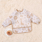 1 PC Waterproof Baby Feeding Bib  Boy Girl Painting Baby's Soft Waterproof Bib Child Meal Eating Apron with Long Sleeves