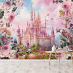 8+ Cartoon Nursery Flower Castle Walls Home Decor Self Adhesive Optional Photo Wallpaper for Bedroom Decoration Kids Baby Mural