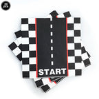 Racing Car Theme Disposable Tablecloth Red Black White Checkered Pattern Boys Kids Birthday Party Decoration Supplies Gifts ﻿