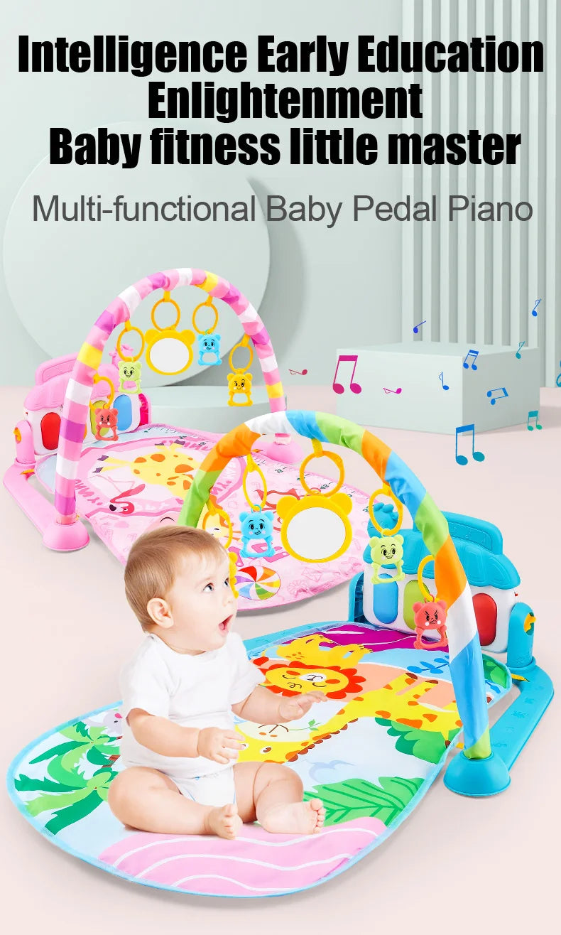 Baby Activity Gym with Piano & Play Mat