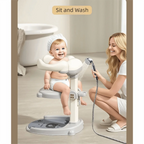 Non-Slip Baby Bath Stand Adjustable Free-Standing Baby Standing Shower Stand Safe Multifunctional Infant Bath Support