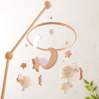 Wooden Rattles Toys Baby Crib Mobile Bed Bell Soft Felt Hot Balloon Newborn Music Bed Bell Hanging Toys Crib Bracket Baby Gifts
