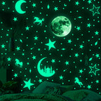 Luminous Moon and Stars Wall Stickers for Kids Room Baby Nursery Home Decoration Wall Decals Glow in the Dark Bedroom Ceiling