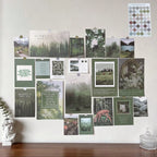 20 PCS Bedroom Wall Decor, Landscape Green Natural Wall Decor, Gallery Wall Sticker Set, Room Decor Aesthetic Posters