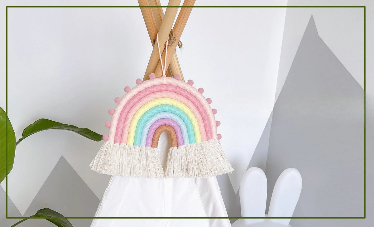Ins Style Nordic Style Rainbow Home Children's Room Decoration Pendant Woven Rainbow Hanging Wall Hanging Pendant