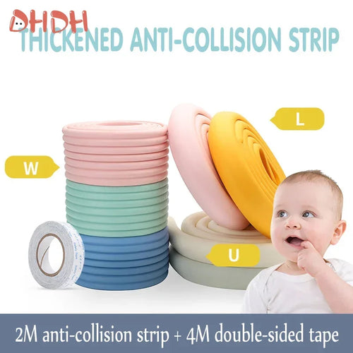 2M Baby Safety Corner Protector Solid Color Edge Guards for Childproofing Home Furniture Corners Table Angle Protection Tape