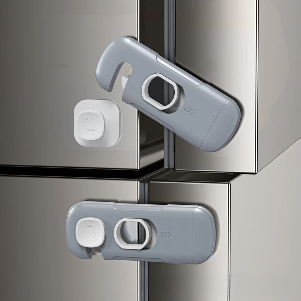 Child Safety Lock 2 Pack, No Tools Installation, Universal for Cabinets Drawers Fridge, Anti-Pinch Baby Proofing
