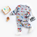 Baby Clothes Sets Cute Autumn Animal Pattern Kids Tops + Long Pants Cotton Casual 2pcs