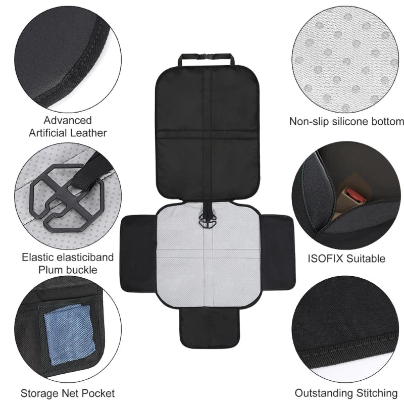 Universal Child Safety Seat Anti-Slip Anti-Scratch Mat Pads Waterproof Car Seat Protective Cover for-Baby Kid Protection