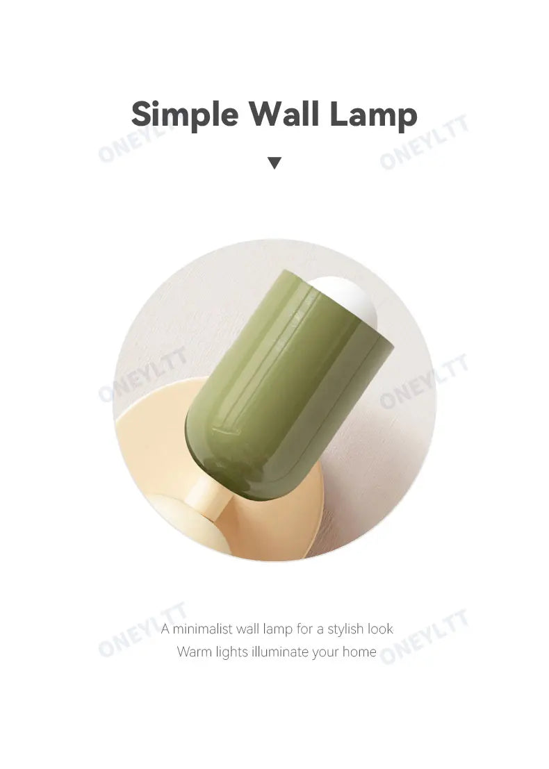 Nordic Living Room Wall Lamp Simple Modern Bedroom Bedside Aisle Children's Room Background Wall Lamp E27 Home Decoration