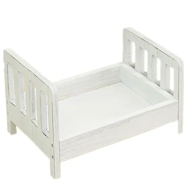 Newborn Infant Photography Props Retro Wood Bed Baby Poses Growth Memorial Detachable Background Sofa For Boys Shooting Props