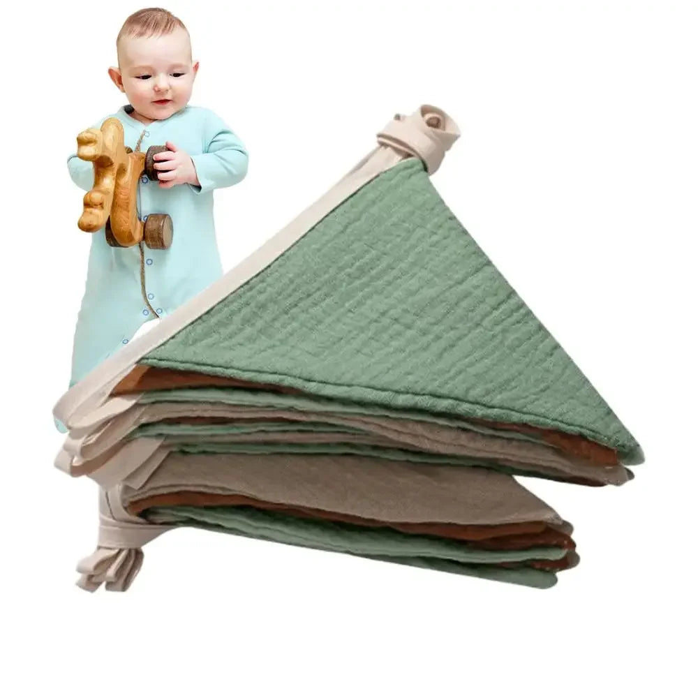 Pennant Banner Flags Nursery Bunting Banner Flags Washable Cotton Fabric Triangle Pennant Garlands for Living Room and Bedroom