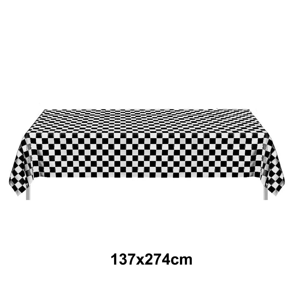 Racing Car Theme Disposable Tablecloth Red Black White Checkered Pattern Boys Kids Birthday Party Decoration Supplies Gifts ﻿