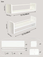 Nursery Book Shelves ,15.7 Inch Wood Floating Bookshelves for Wall Set of 3, Baby Kids Decor, Solid Wood Wall Mounted Shelves