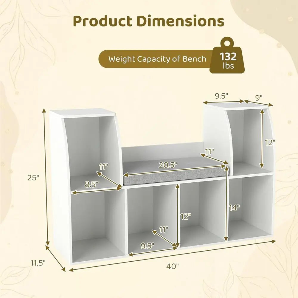 Kids Bookshelf with Reading Nook