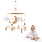 Wooden Rattles Toys Baby Crib Mobile Bed Bell Soft Felt Hot Balloon Newborn Music Bed Bell Hanging Toys Crib Bracket Baby Gifts
