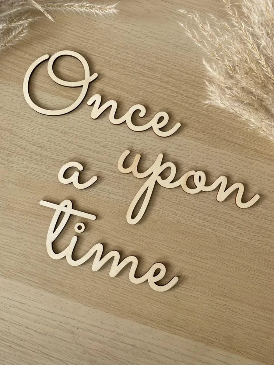 Once Upon A Time Wall Sign. Wooden Nursery Baby Bedroom Quote Sign. Baby Shower Gift. Nursery Children’s Bedroom Reading Corner