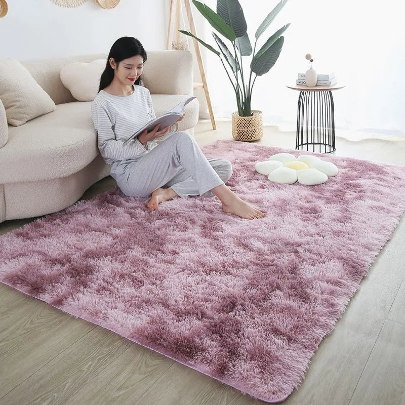 Furry Carpet Living Room Mat Modern Bedroom Nordic Style Decoration Carpet Large Size Black Gray White Non Slip Children's Rugs