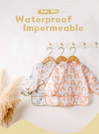 1 PC Waterproof Baby Feeding Bib  Boy Girl Painting Baby's Soft Waterproof Bib Child Meal Eating Apron with Long Sleeves