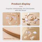 Wooden Rattles Toys Baby Crib Mobile Bed Bell Soft Felt Hot Balloon Newborn Music Bed Bell Hanging Toys Crib Bracket Baby Gifts