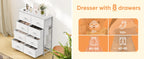 Children's Wardrobe For Bedroom With 8 Fabric Drawers