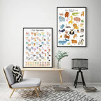 Playroom Nursery ABC Alphabet Numbers Poster Self-adhesive Art Waterproof Paper Sticker Coffee House Bar Room Wall Decor